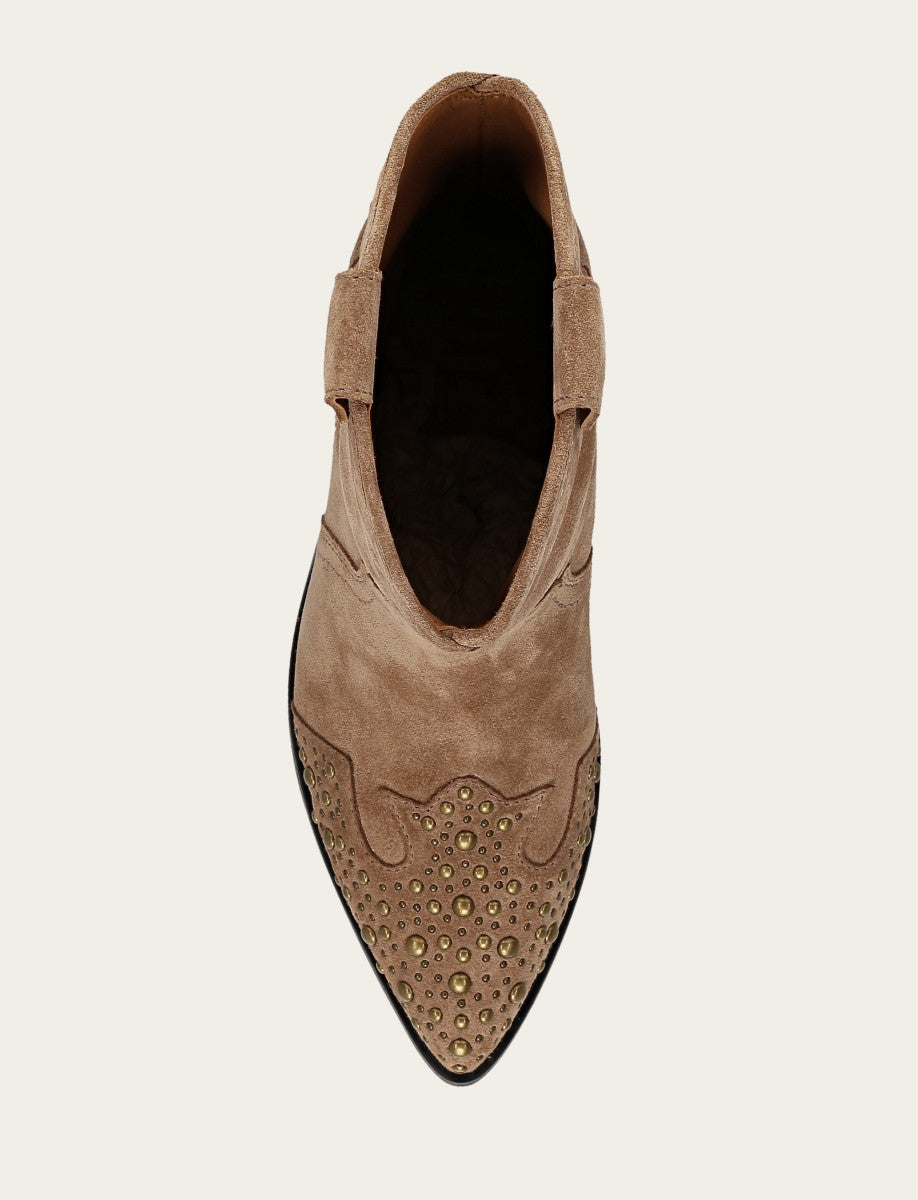 Women's Almond Sara Wingtip Stud Boot Almond - Frye