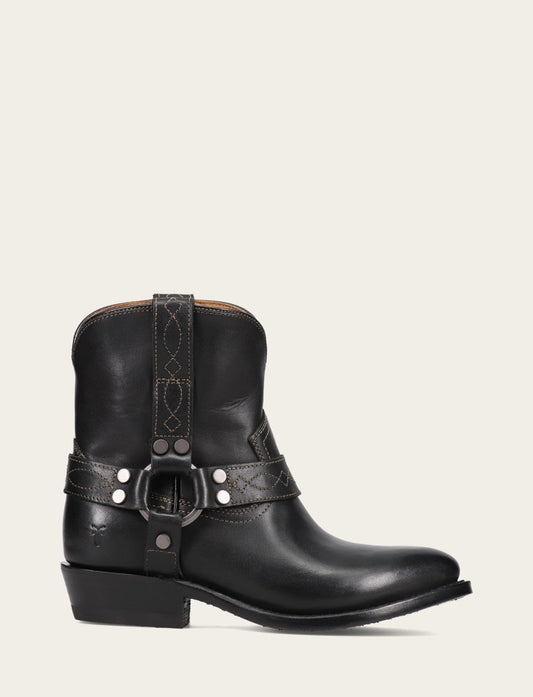 Women's Black Billy Short Harness Booties Black - Frye