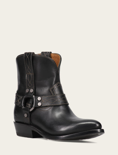 Women's Black Billy Short Harness Booties Black - Frye