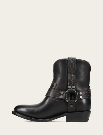 Women's Black Billy Short Harness Booties Black - Frye