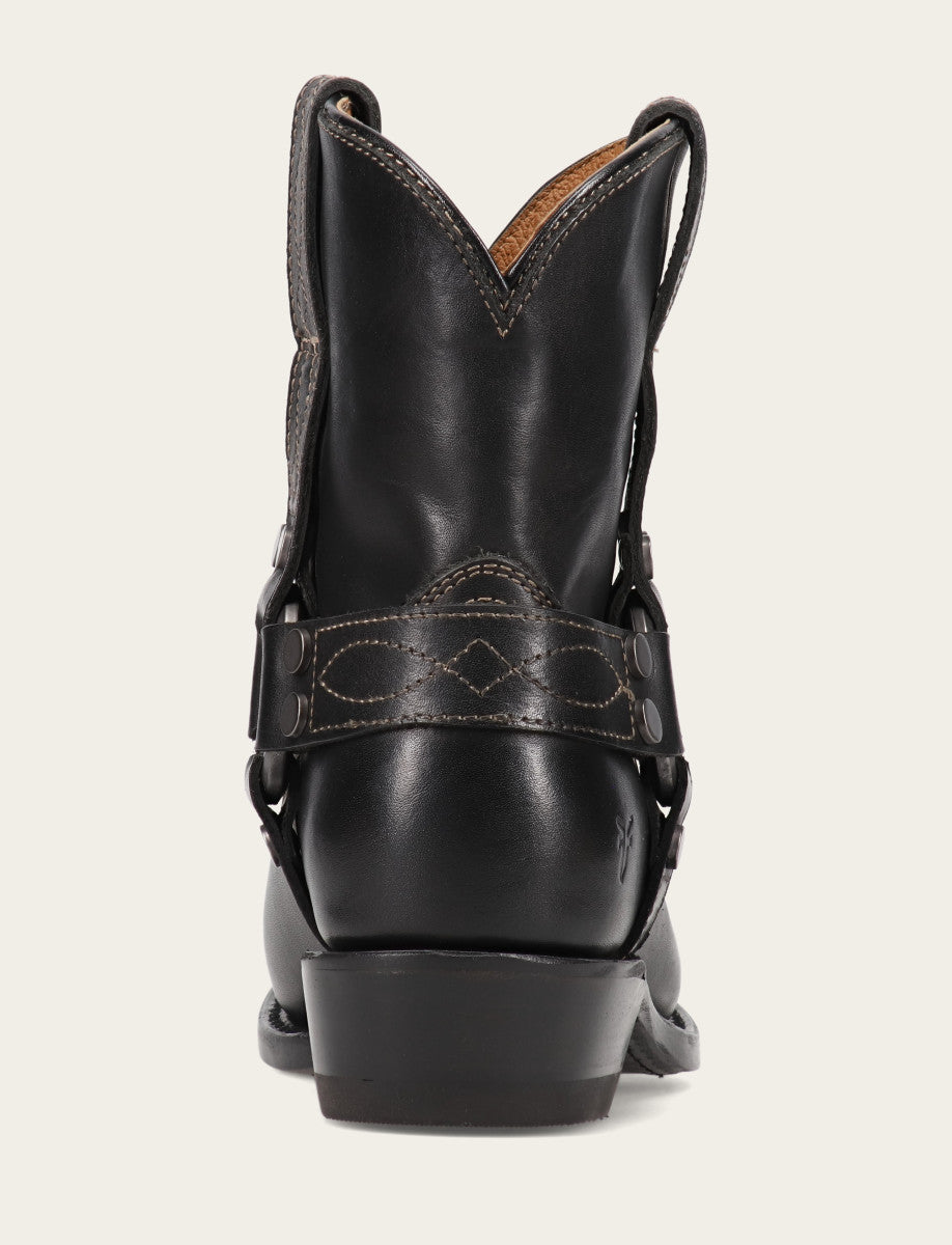 Women's Black Billy Short Harness Booties Black - Frye