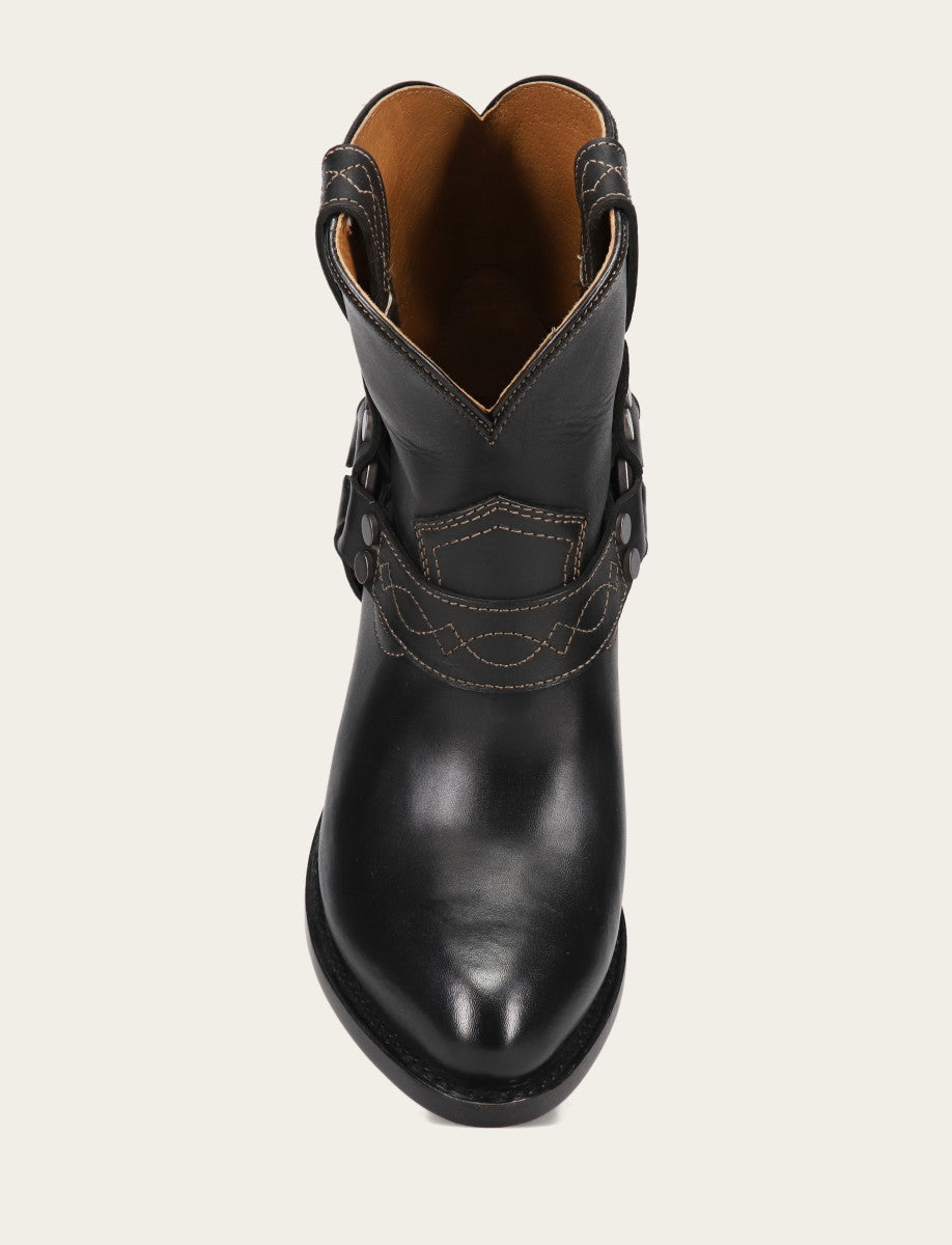 Women's Black Billy Short Harness Booties Black - Frye