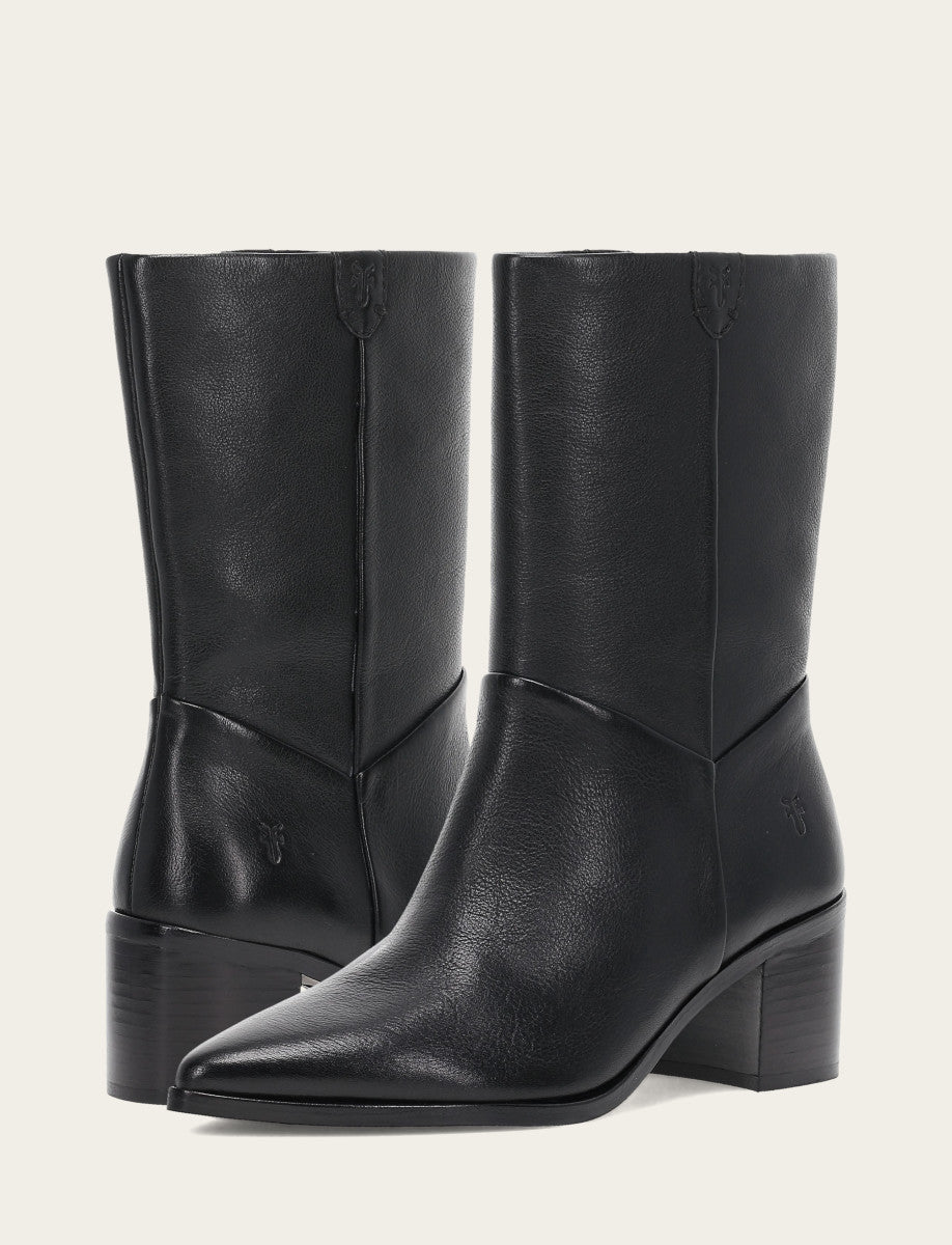 Women's Black Sadie Softy Mid Booties Black - Frye
