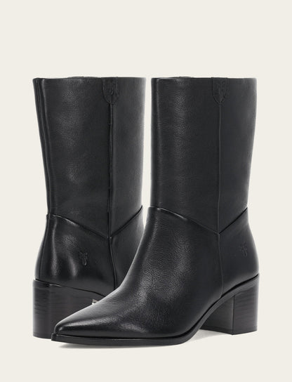 Women's Black Sadie Softy Mid Booties Black - Frye