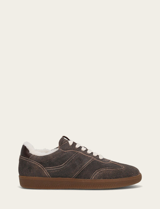 Women's Dark Truffle Milly Low Lace Shearling Sneaker Dark Truffle - Frye