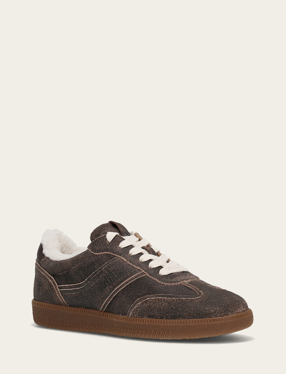 Women's Dark Truffle Milly Low Lace Shearling Sneaker Dark Truffle - Frye