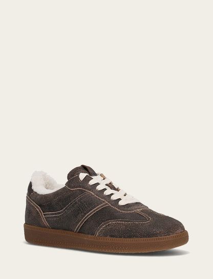 Women's Dark Truffle Milly Low Lace Shearling Sneaker Dark Truffle - Frye