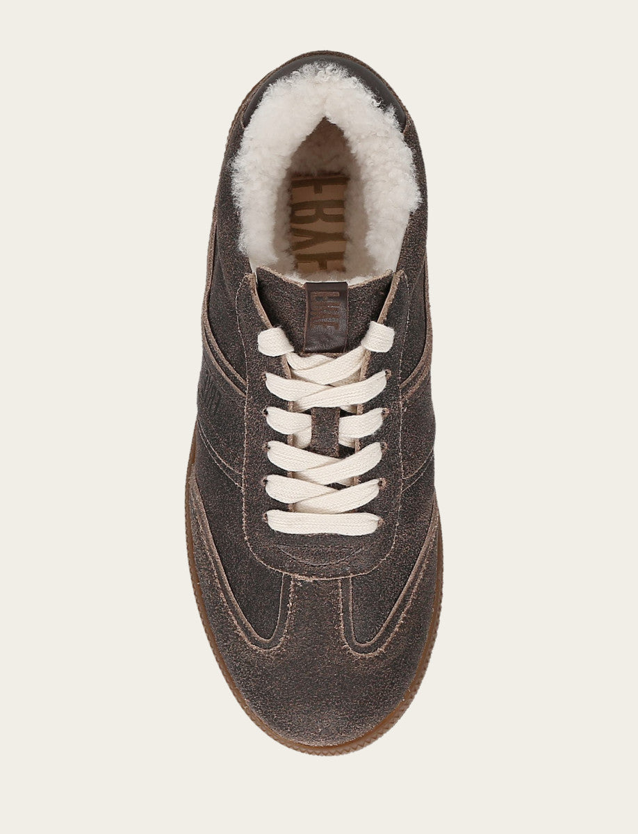 Women's Dark Truffle Milly Low Lace Shearling Sneaker Dark Truffle - Frye