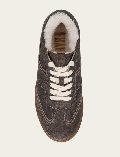 Women's Dark Truffle Milly Low Lace Shearling Sneaker Dark Truffle - Frye