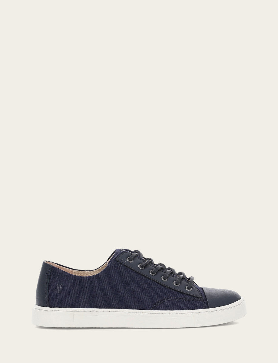 Women's Navy Ivy Canvas Low Lace Sneakers Navy - Frye