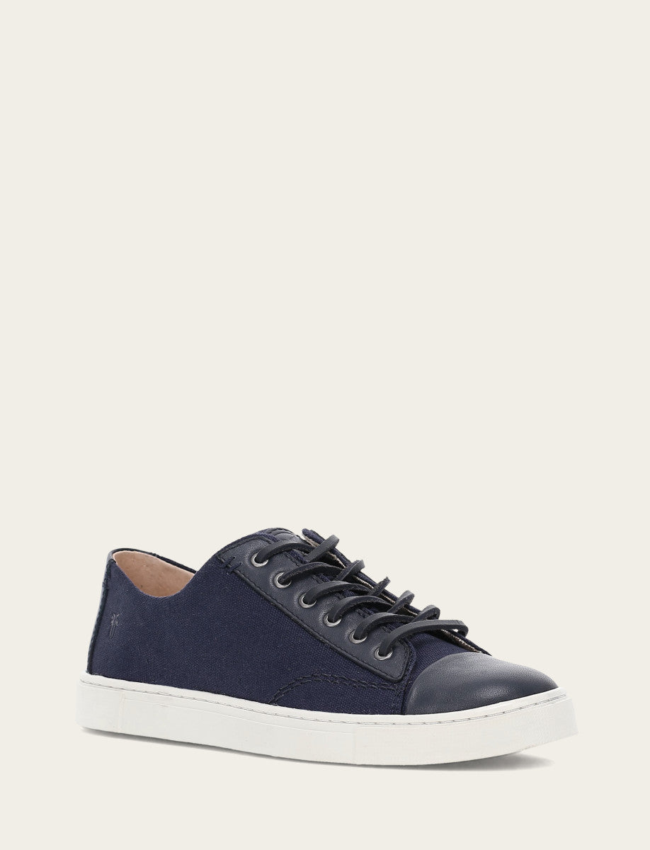 Women's Navy Ivy Canvas Low Lace Sneakers Navy - Frye