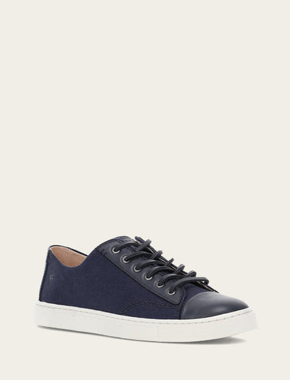 Women's Navy Ivy Canvas Low Lace Sneakers Navy - Frye