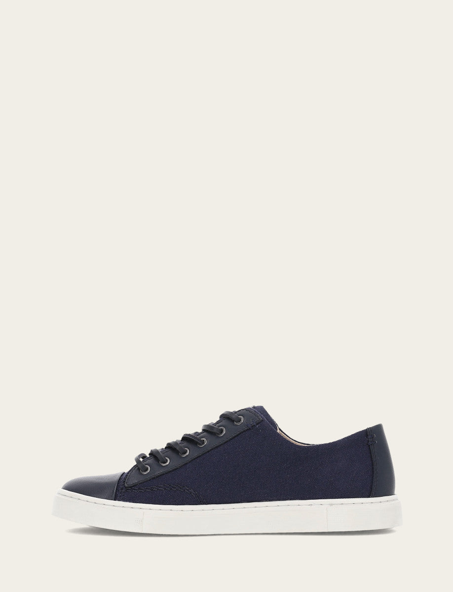 Women's Navy Ivy Canvas Low Lace Sneakers Navy - Frye