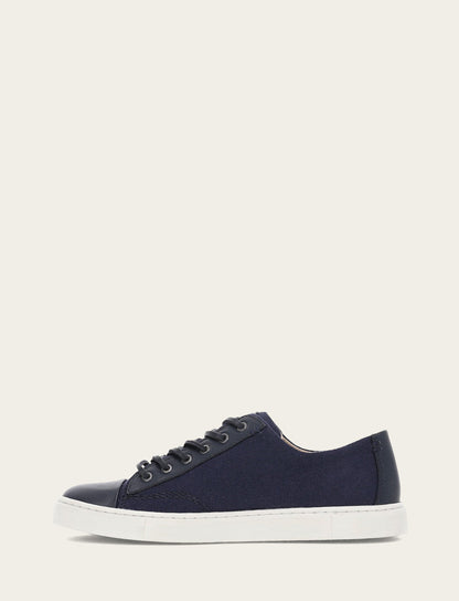 Women's Navy Ivy Canvas Low Lace Sneakers Navy - Frye