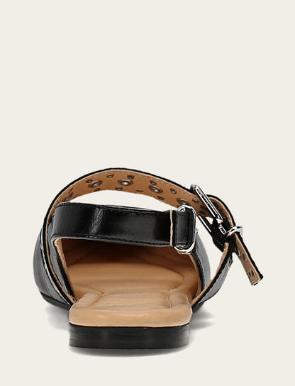 Women's Black Heather Slingback Studded Shoe Black - Frye