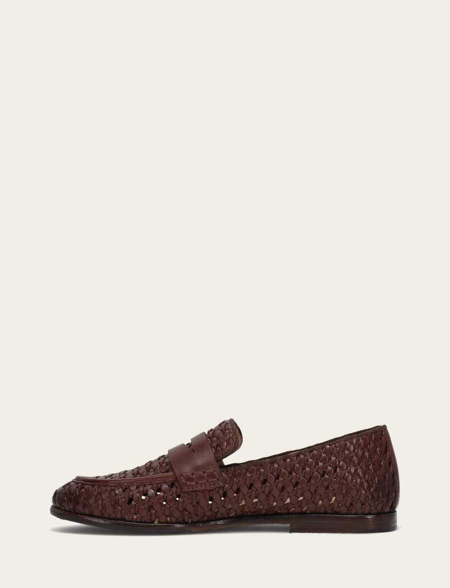 Faith Woven Loafer Dark Brown - Frye