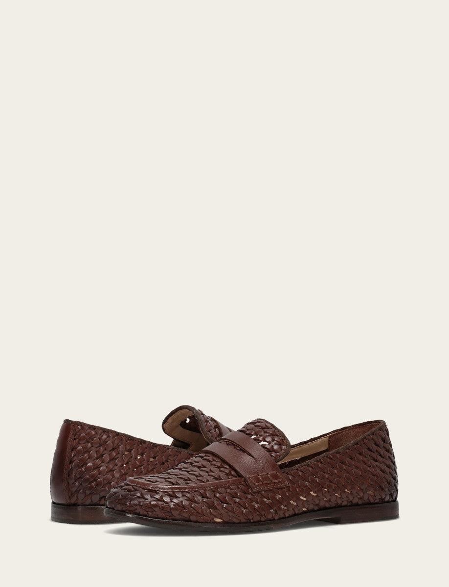 Faith Woven Loafer Dark Brown - Frye