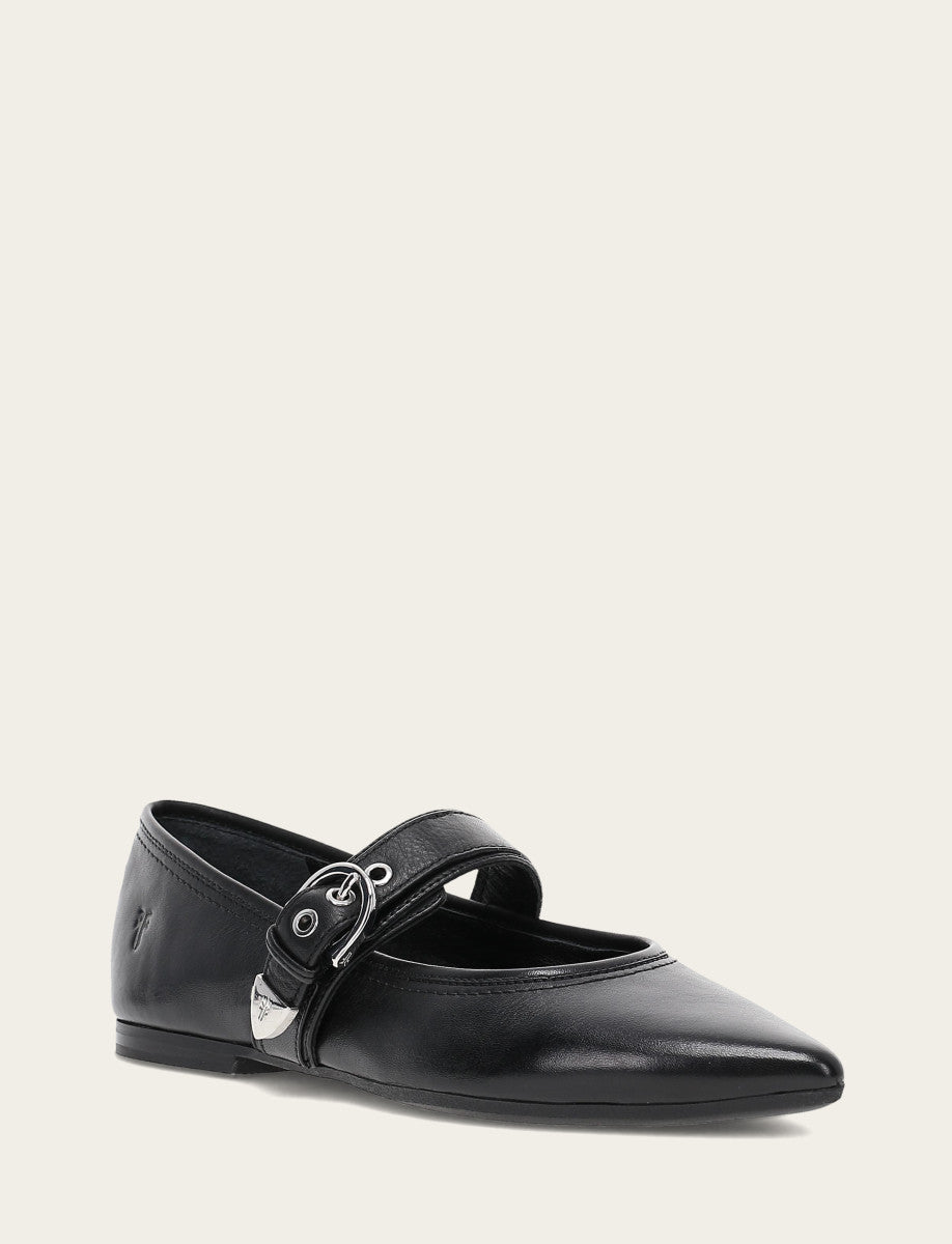 Women's Black Heather Buckle Mary Jane Flats Black - Frye