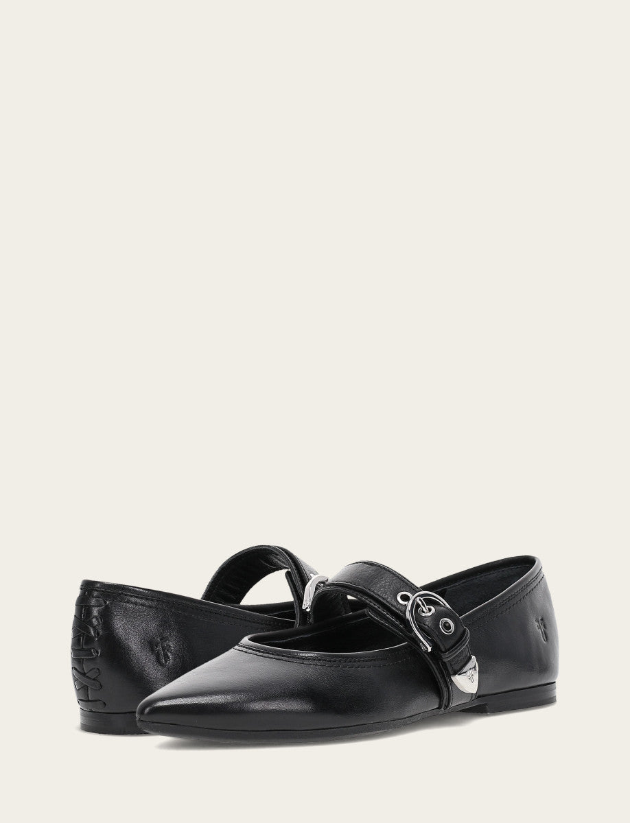 Women's Black Heather Buckle Mary Jane Flats Black - Frye