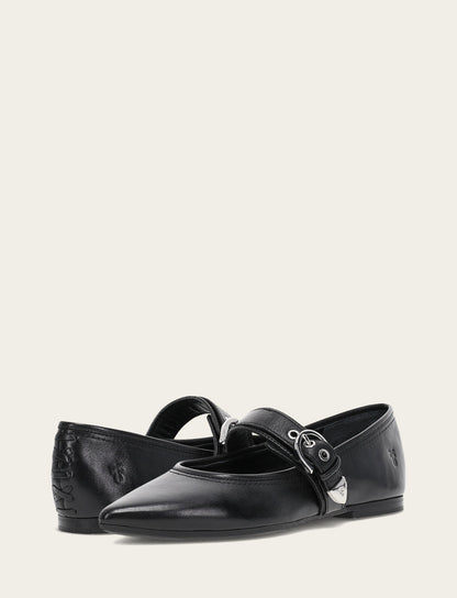 Women's Black Heather Buckle Mary Jane Flats Black - Frye