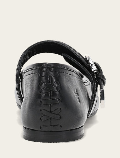 Women's Black Heather Buckle Mary Jane Flats Black - Frye