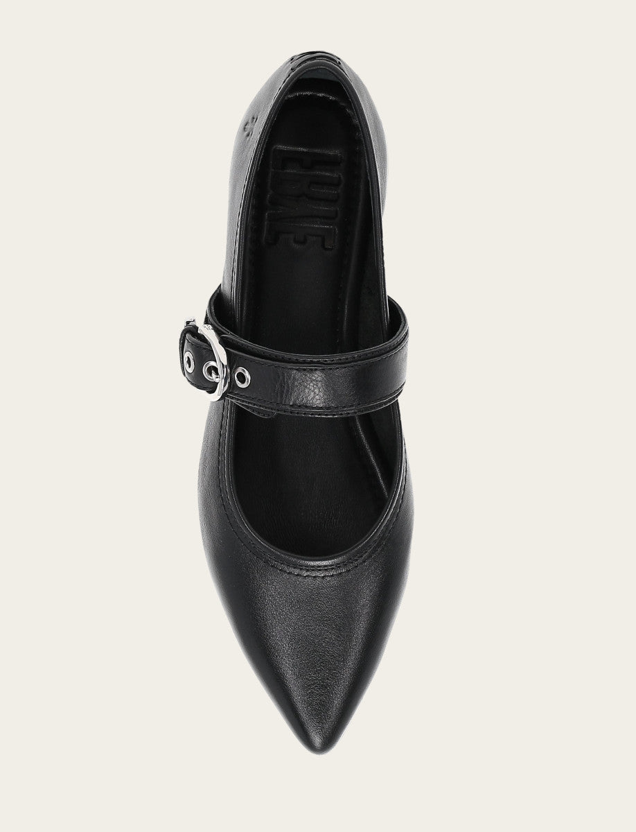 Women's Black Heather Buckle Mary Jane Flats Black - Frye