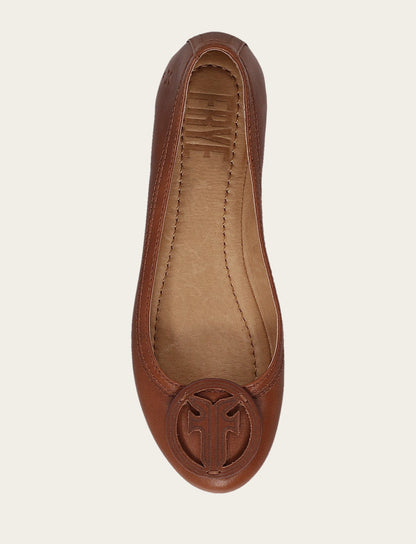 Women's Cinnamon Carson Logo Ballet Shoe Cinnamon - Frye