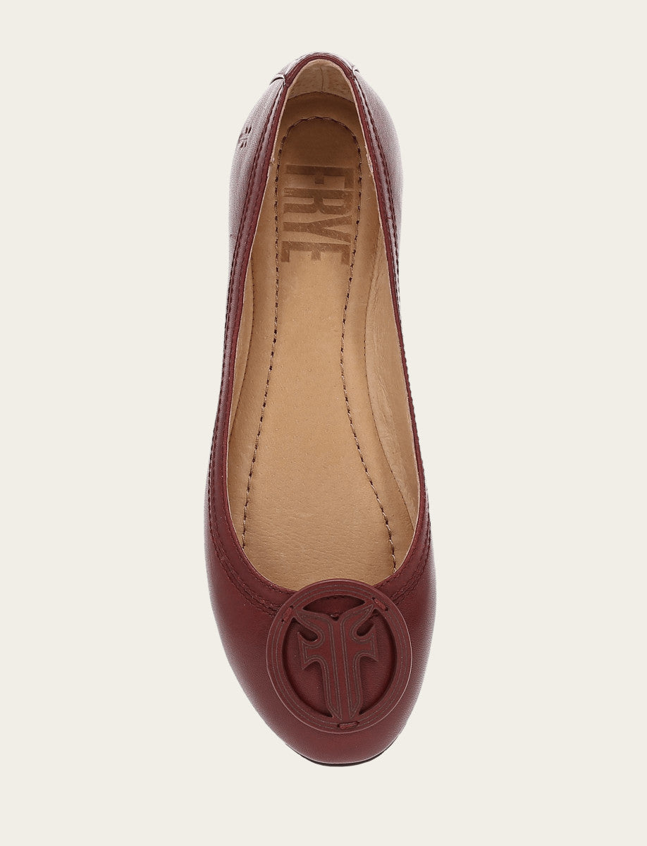 Women's Cranberry Carson Logo Ballet Shoe Cranberry - Frye