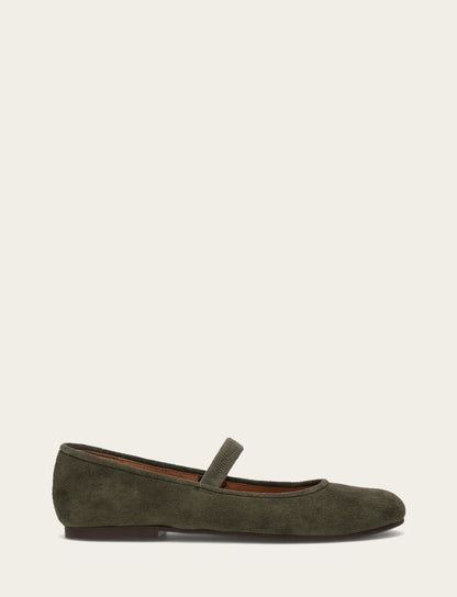 Women's Dark Olive Emma Elastic Mary Jane Shoe Dark Olive - Frye