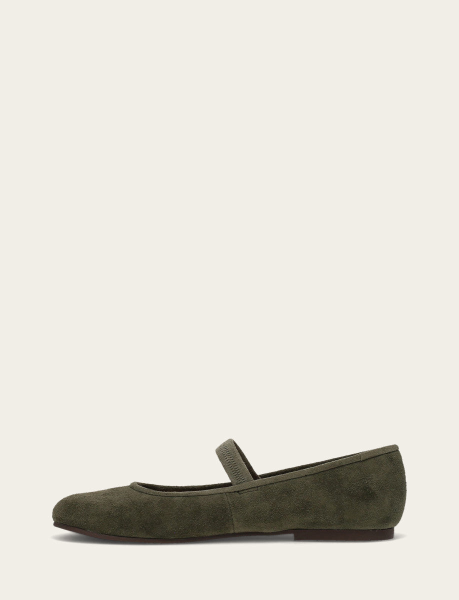 Women's Dark Olive Emma Elastic Mary Jane Shoe Dark Olive - Frye