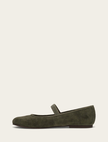 Women's Dark Olive Emma Elastic Mary Jane Shoe Dark Olive - Frye