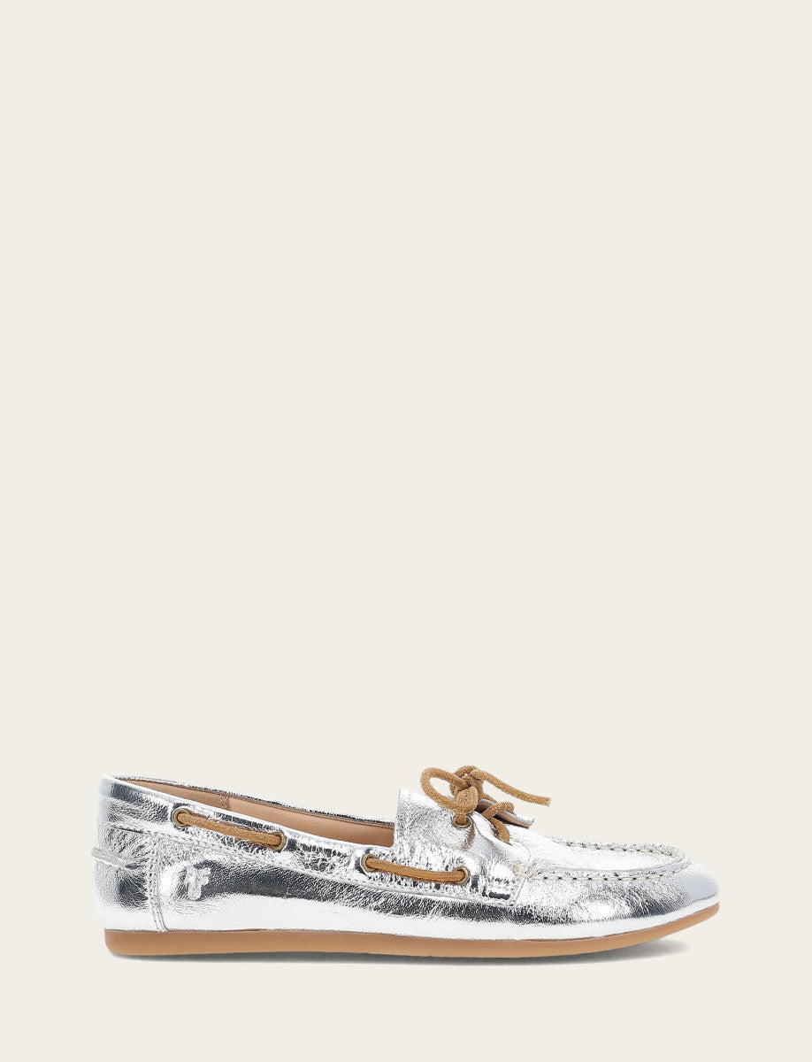 Women's Silver Naya Boat Shoes Silver - Frye
