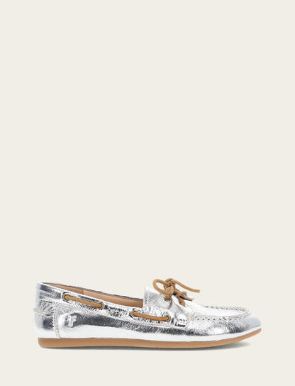 Women's Silver Naya Boat Shoes Silver - Frye