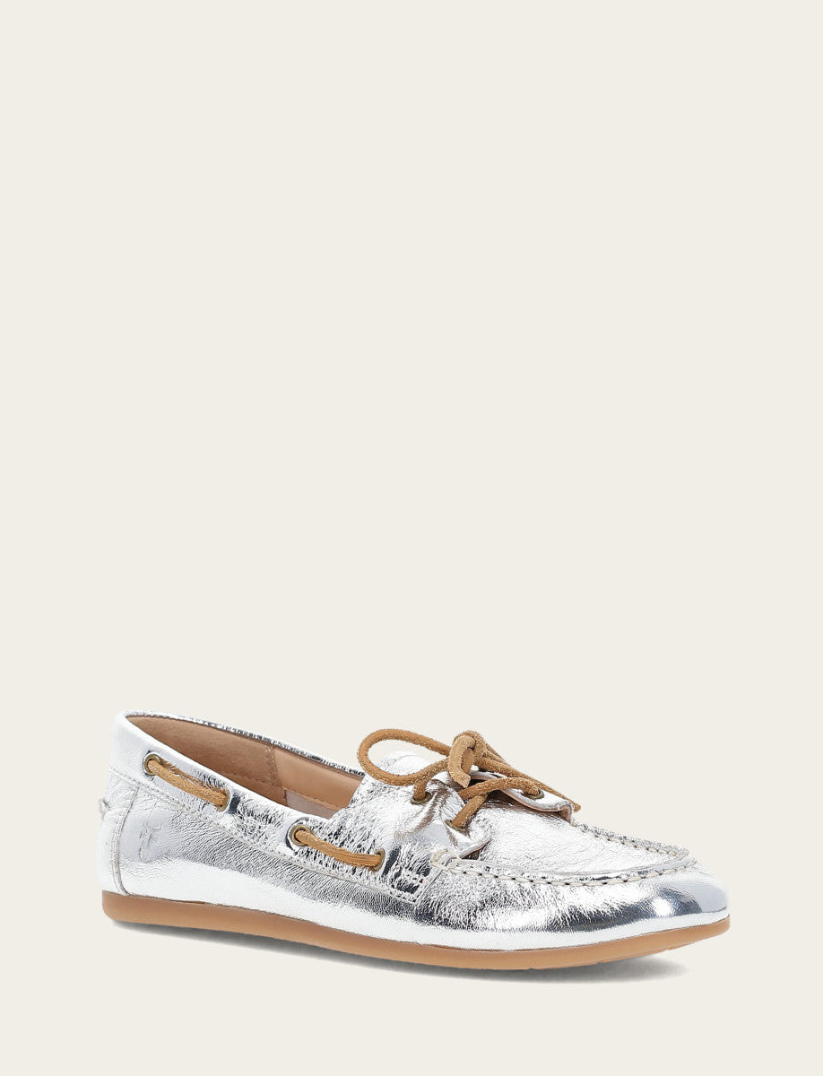 Women's Silver Naya Boat Shoes Silver - Frye