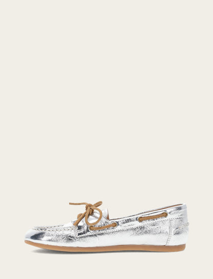 Women's Silver Naya Boat Shoes Silver - Frye
