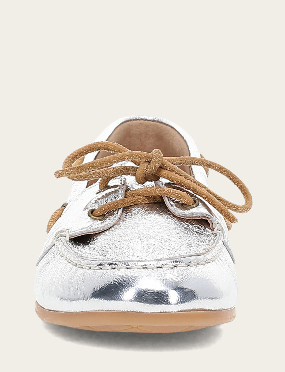 Women's Silver Naya Boat Shoes Silver - Frye