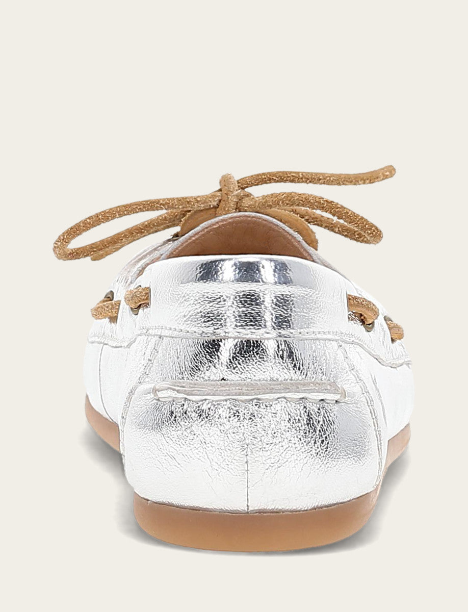 Women's Silver Naya Boat Shoes Silver - Frye