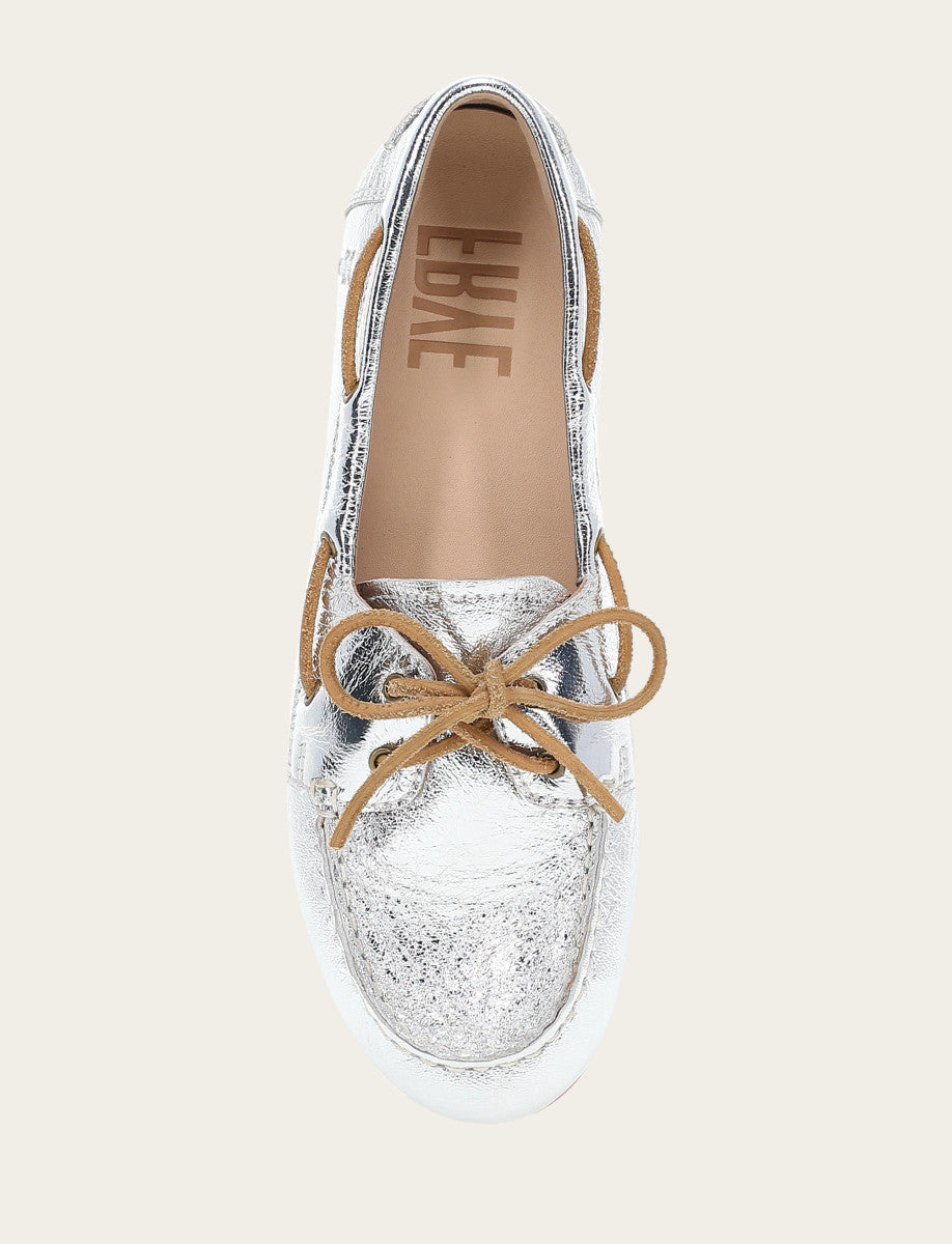 Women's Silver Naya Boat Shoes Silver - Frye