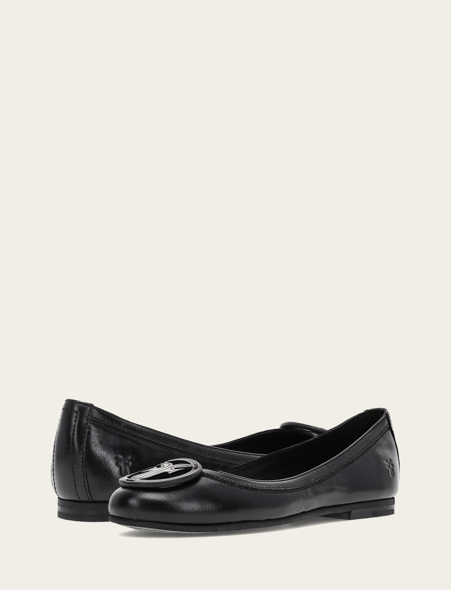 Women's Black Carson Logo Ballet Flats Black - Frye