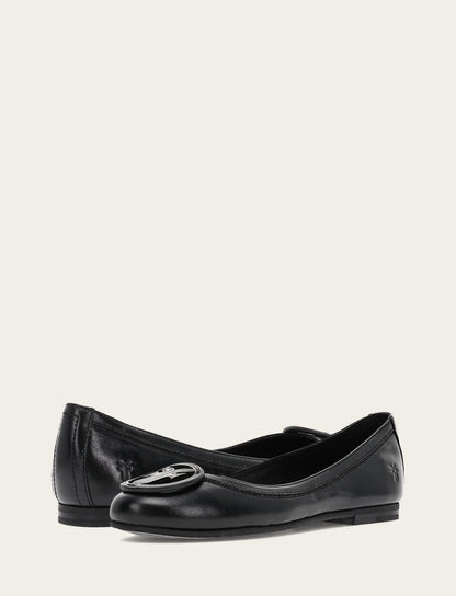 Women's Black Carson Logo Ballet Flats Black - Frye