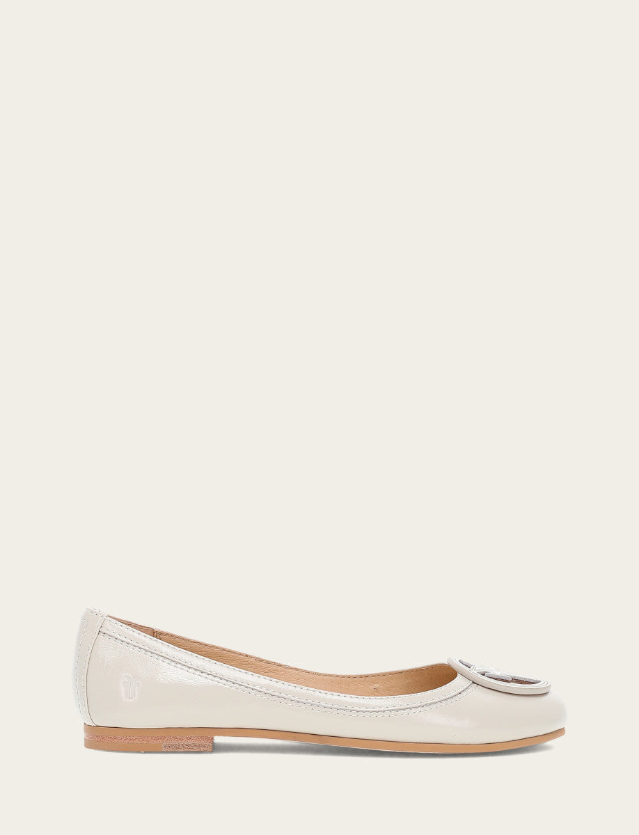 Women's Ivory Carson Logo Ballet Flats Ivory - Frye