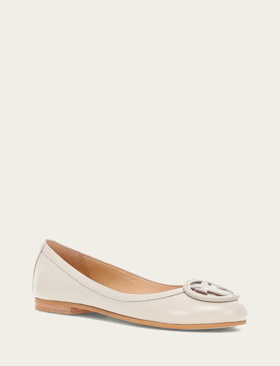 Women's Ivory Carson Logo Ballet Flats Ivory - Frye