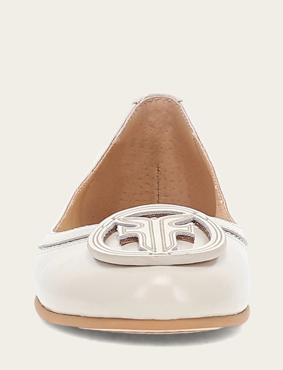 Women's Ivory Carson Logo Ballet Flats Ivory - Frye
