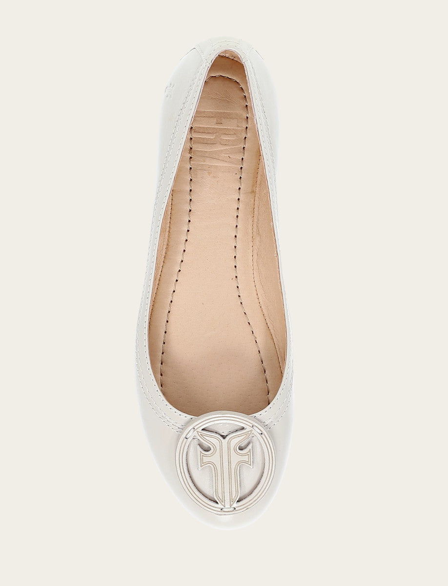 Women's Ivory Carson Logo Ballet Flats Ivory - Frye