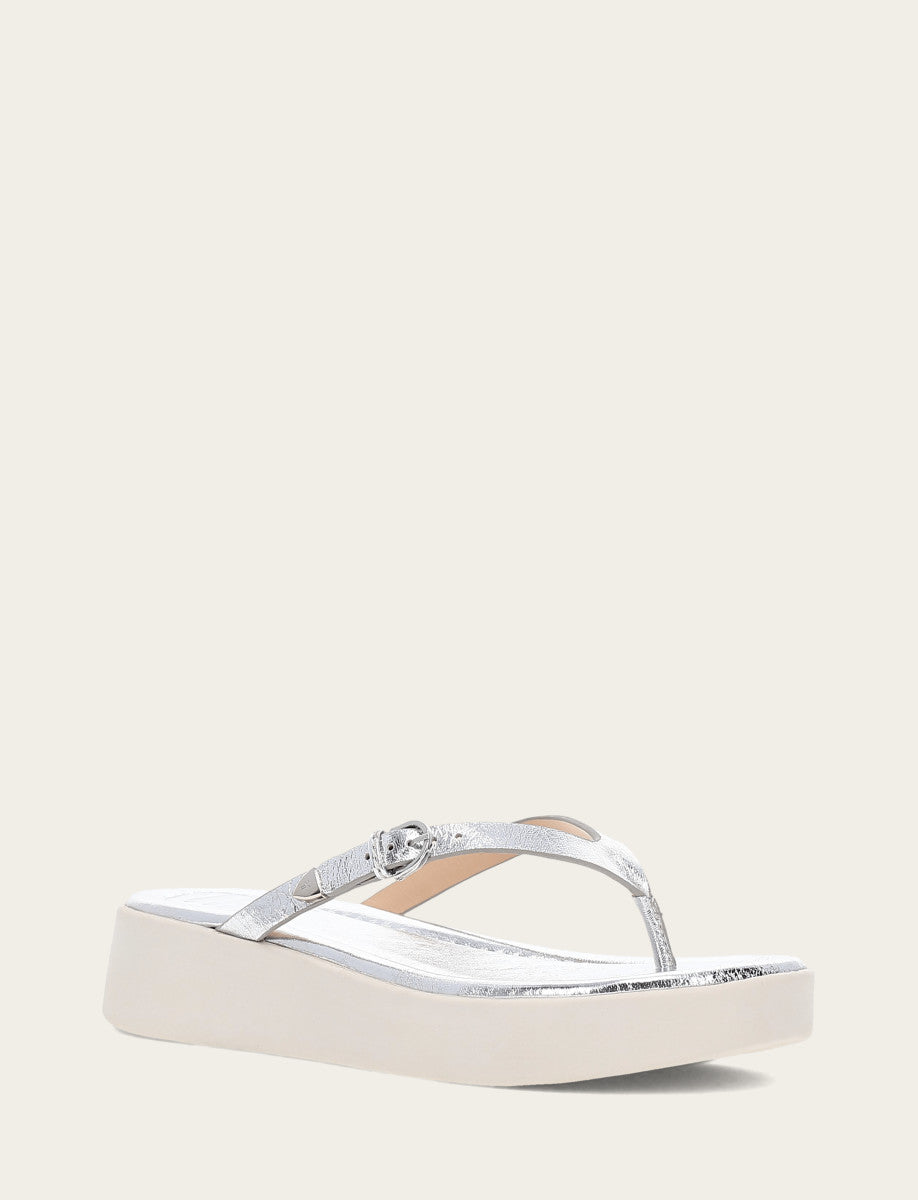 Women's Silver Maya Buckle Thong Sandals Silver - Frye
