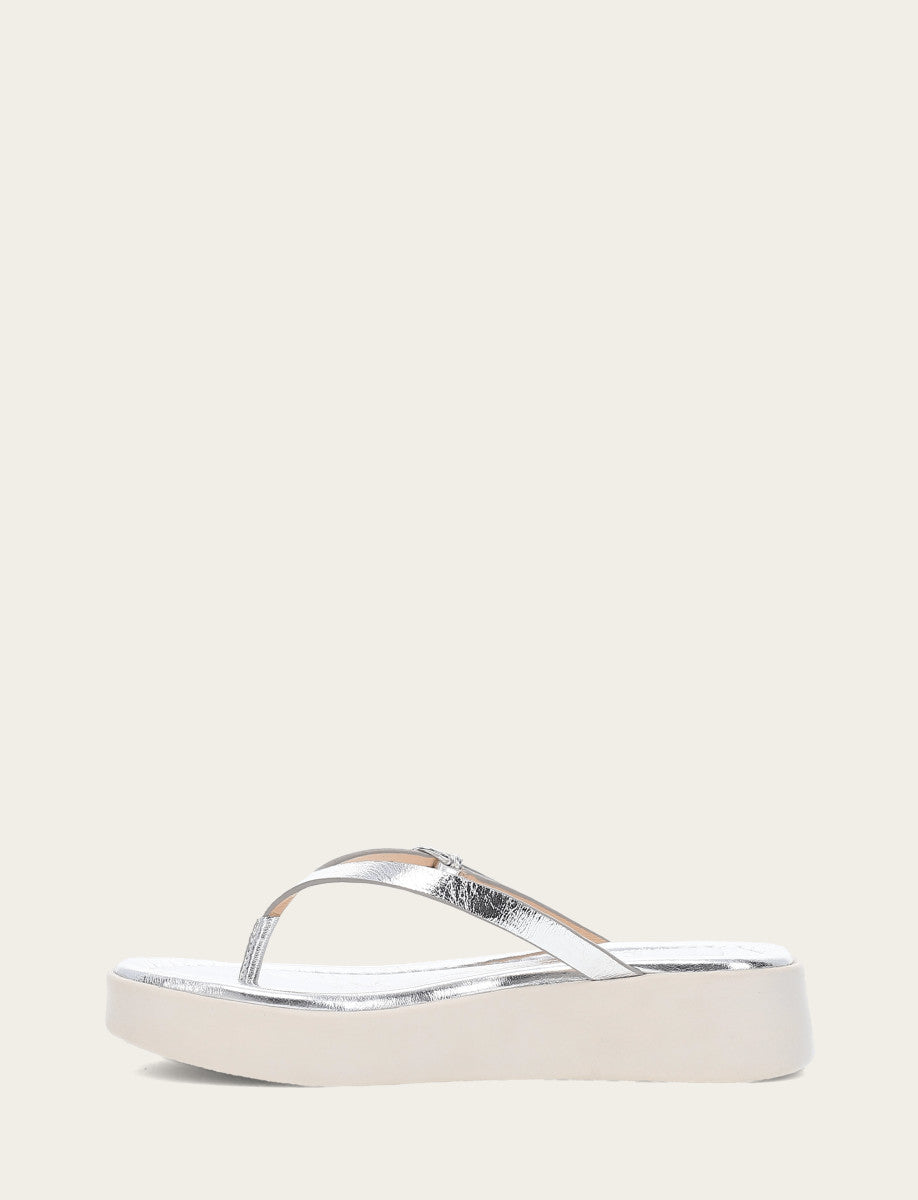 Women's Silver Maya Buckle Thong Sandals Silver - Frye