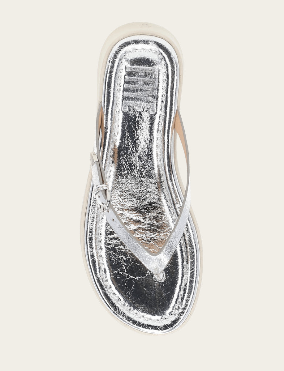 Women's Silver Maya Buckle Thong Sandals Silver - Frye