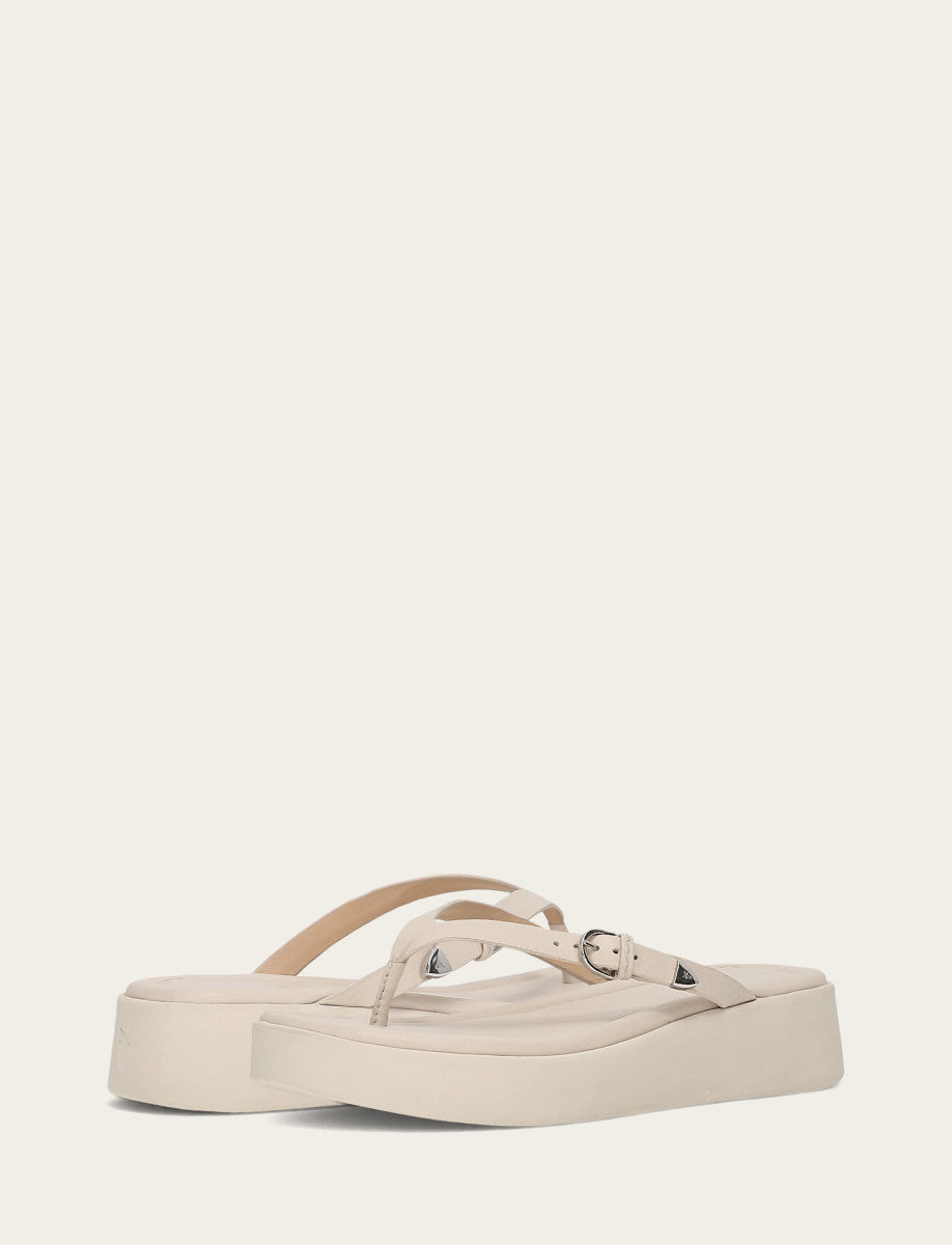 Women's Ivory Maya Buckle Thong Sandals Ivory - Frye