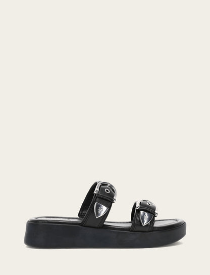 Women's Black Maya Buckle Sandals Black - Frye