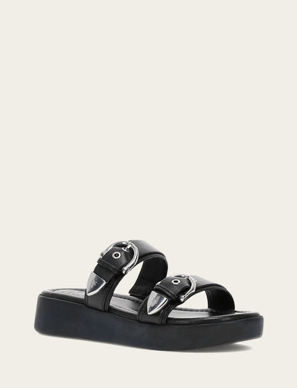 Women's Black Maya Buckle Sandals Black - Frye